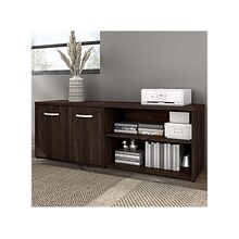 Bush Business Furniture Hybrid 21 Low Storage Cabinet with Doors and Shelves, Black Walnut (HYS160B