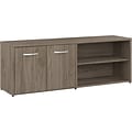 Bush Business Furniture Hybrid 21 Low Storage Cabinet with Doors and Shelves, Modern Hickory (HYS16