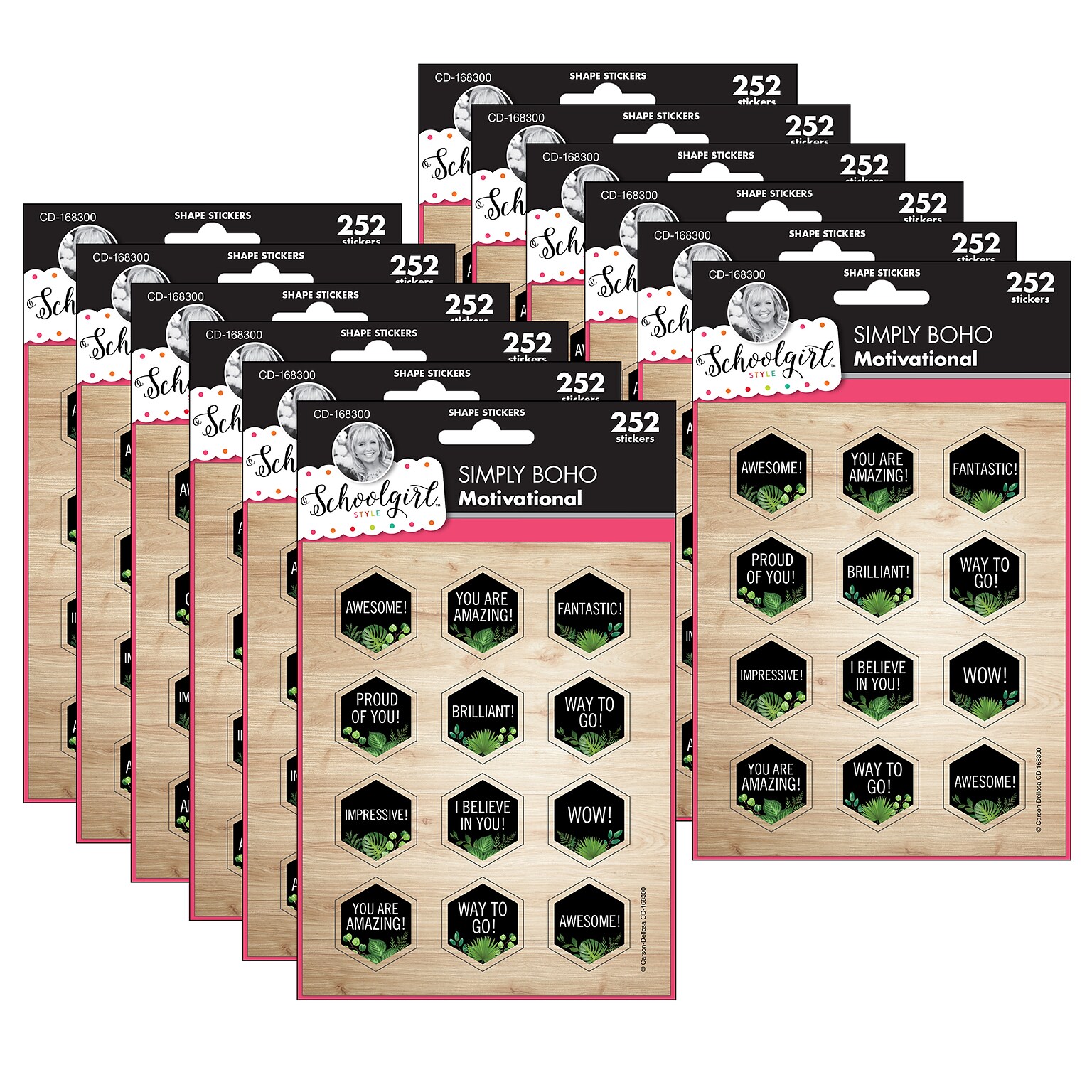 Schoolgirl Style™ Simply Boho Celebrations Shape Stickers, 72/Pack, 12 Packs (CD-168300-12)