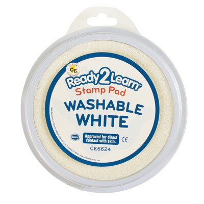 Ready 2 Learn Jumbo Circular Washable Stamp Pad, White Ink, 3/Pack (CE-6624-3)