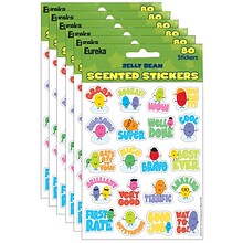 Eureka Jelly Beans Scented Stickers, 80 Per Pack, 6 Packs (EU-650915-6)