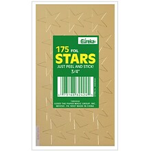 Eureka Presto-Stick Foil Star Stickers, 3/4, Gold, 175 Per Pack, 12 Packs (EU-82424-12)