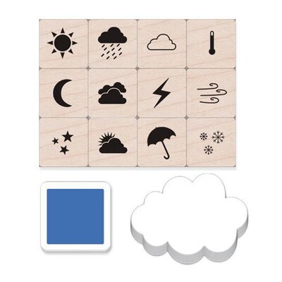 Hero Arts Weather Icons Stamps Mini Tub, Set of 12 (HOALP425)