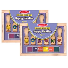 Melissa & Doug Happy Handle Wooden Stamp Set, 2/Bundle (LCI2407-2)