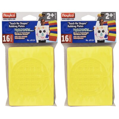 Roylco Teach Me Shapes: Rubbing Plate Shapes, 16/Pack, 2 Packs (R-48230-2)