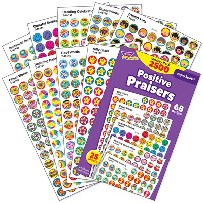 TREND Positive Praisers superSpots Stickers Variety Pack, 2500 Per Pack, 3 Packs (T-1945-3)
