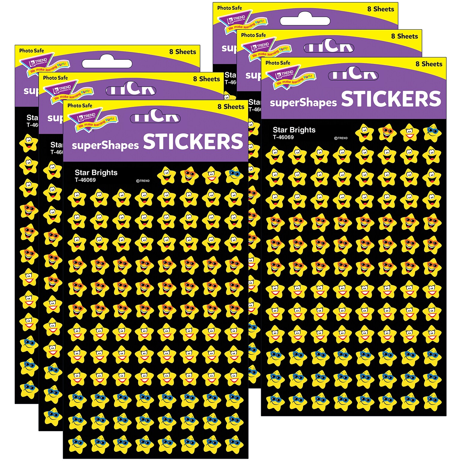 TREND Star Brights superShapes Stickers, 800/Pack, 6 Packs (T-46069-6)