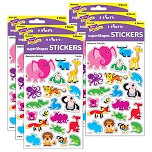 TREND Awesome Animals superShapes Stickers-Large, 160 Per Pack, 6 Packs (T-46328-6)