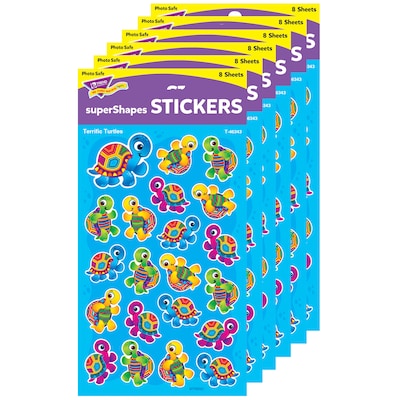 TREND Terrific Turtles superShapes Stickers, Large, 168/Pack, 6 Packs (T-46343-6)