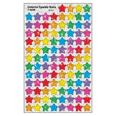 TREND Colorful Sparkle Stars superShapes Stickers, 400 Per Pack, 6 Packs (T-46405-6)