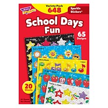 Trend School Days Sparkle Stickers Variety Pack, 648/Pack, 2 Packs (T-63909-2)