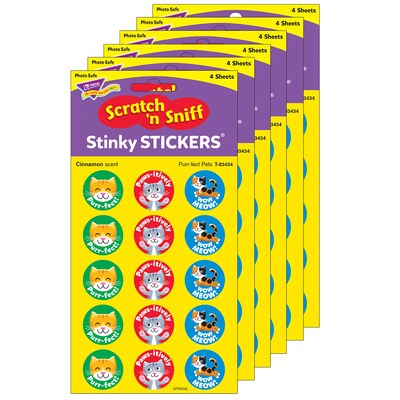 TREND Cinnamon Stinky Stickers® Purr-fect Pets, 60/Pack, 6 Packs (T-83434-6)