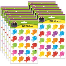 Teacher Created Resources Colorful Fish Stickers, 120 Per Pack, 12 Packs (TCR3553-12)
