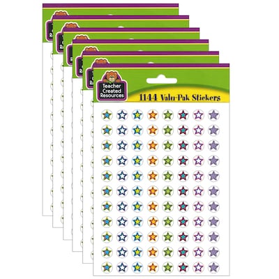 Teacher Created Resources Fancy Stars 2 Mini Stickers Valu-Pak, 1144 Per Pack, 6 Packs (TCR5364-6)