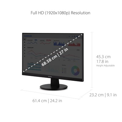 ViewSonic 27" 100 Hz LED Monitor, Black (VA2747-MH)