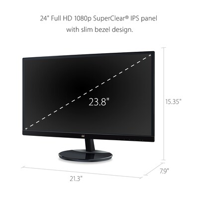 ViewSonic 24" 100 Hz LED Monitor, Black (VA2459-SMH)