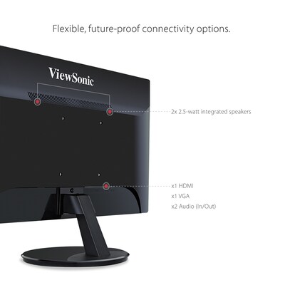 ViewSonic 24" 100 Hz LED Monitor, Black (VA2459-SMH)