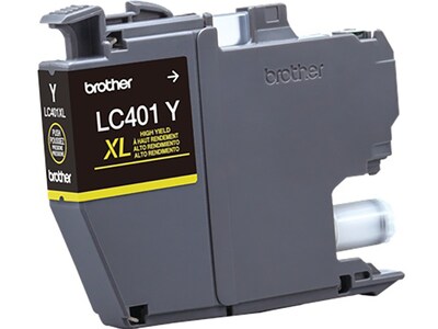Brother LC401 Yellow High Yield Ink Cartridge, Prints Up to 500 Pages (LC401XLYS)
