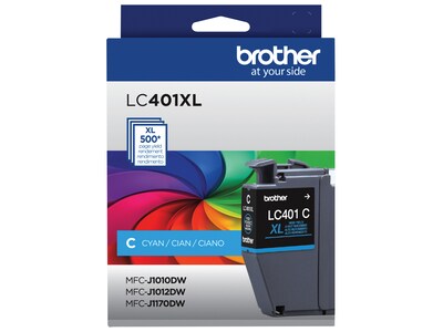 Brother LC401 Cyan High Yield Ink Cartridge, Prints Up to 500 Pages (LC401XLCS)