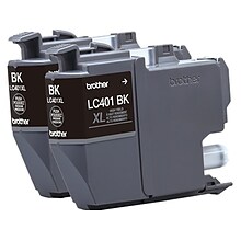 Brother LC401 Black High Yield Ink Cartridge, 2/Pack   (LC401XL2PKS)