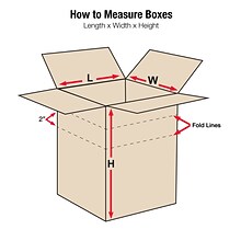 Quill Brand 18 x 12 x 12 Multi-Depth Shipping Boxes, 200#/ECT-32 Mullen Rated Corrugated, Pack of