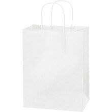 Staples® 10.25 x 4.5 x 4.75 Paper Shopping Bags, White, 250/Carton (BGS103W)