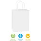 Staples® 10.25" x 4.5" x 4.75" Paper Shopping Bags, White, 250/Carton (BGS103W)
