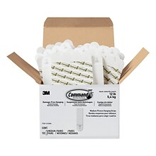 Command® Medium Picture Hanging Strips, White, 132 Sets/Pack (17201-S132NA)