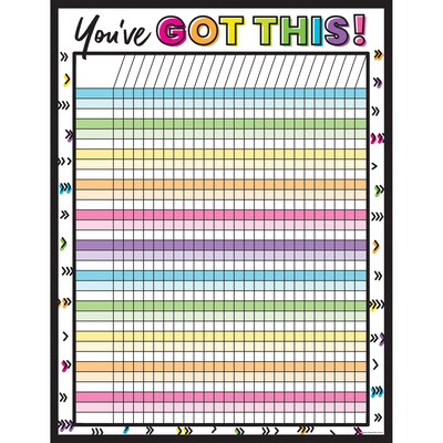 Carson Dellosa Education Kind Vibes Incentive Chart, 17 x 22, Youve Got This, Pack of 6 (CD-11431