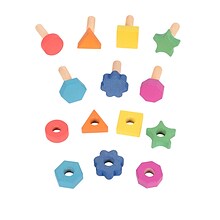 TickiT Rainbow Wooden Nuts & Bolts, Assorted Colors, Set of 7 Pairs (CTU74001)