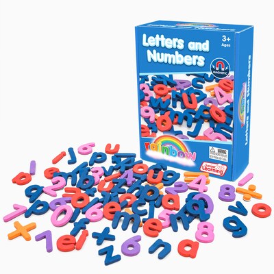 Junior Learning Rainbow Magnetic Letters and Numbers, Assorted Colors, 86 Pieces (JRL600)