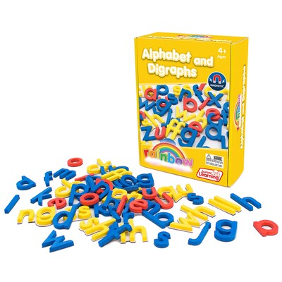 Junior Learning Rainbow Magnetic Alphabet and Digraphs, Print, Assorted Colors, 56 Pieces (JRL601)