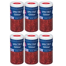 Spectra Glitter, Red, 4 oz./Jar, 6 Jars (PAC91640-6)