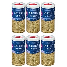 Spectra Glitter, Gold, 4 oz./Jar, 6 Jars (PAC91680-6)