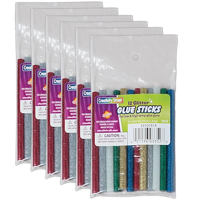 Creativity Street Glitter Glue Sticks, Assorted, 12/Pack, 6 Pack/Bundle (PACAC3352-6)