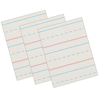 Zaner-Bloser 8 x 10.5 Newsprint Handwriting Paper, 1/2 x 1/4 x 1/4 Ruled, 500 Sheets/Pack, 3 Pa