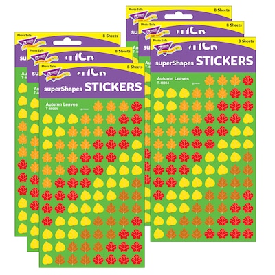 TREND Autumn Leaves superShapes Stickers, 800 Per Pack, 6 Packs (T-46064-6)