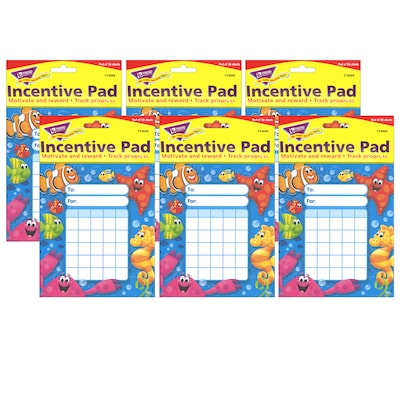 TREND Incentive Pad, 5.25 x 6, Sea Buddies, 36 Sheets Per Pad, Pack of 6 (T-73065-6)