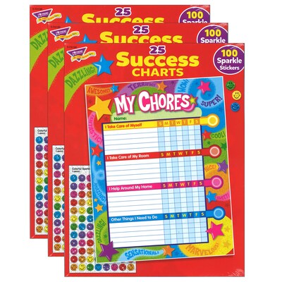 TREND Praise Words n Stars Chore Charts, 25 Sheets Per Pad, Pack of 3 (T-73130-3)