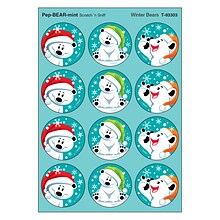 TREND Winter Bears/PepBEARmint Stinky Stickers, 48/Pack, 6 Packs (T-83303-6)