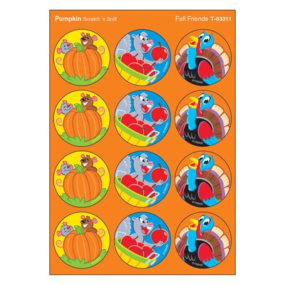 TREND Fall Friends/Pumpkin Stinky Stickers, 48/Pack, 6 Packs (T-83311-6)