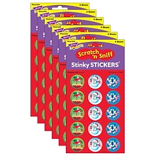 TREND Christmas/Peppermint Stinky Stickers, 60 Per Pack, 6 Packs (T-932-6)
