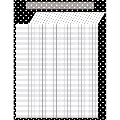 Teacher Created Resources Black Polka Dots Incentive Chart, Pack of 6 (TCR7604-6)