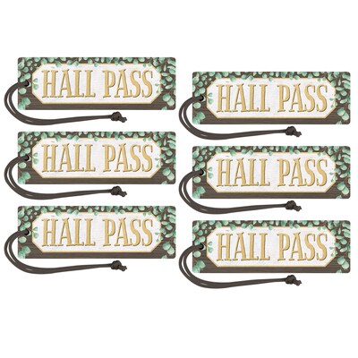 Teacher Created Resources Eucalyptus Magnetic Hall Pass, Pack of 6 (TCR77473-6)