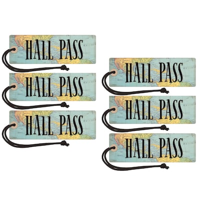 Teacher Created Resources Travel the Map Magnetic Hall Pass, Pack of 6 (TCR77476-6)