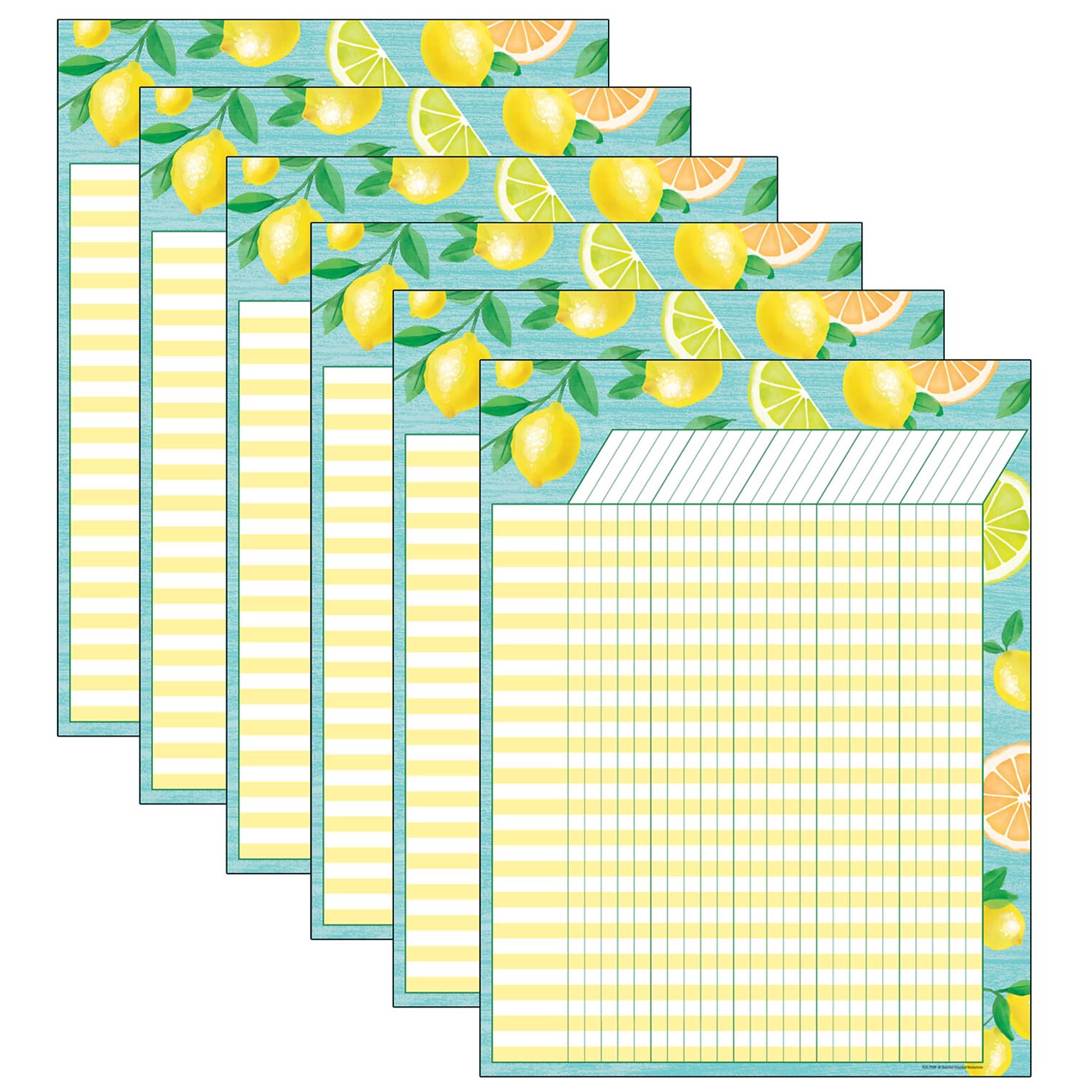 Teacher Created Resources Incentive Chart, 17 x 22, Lemon Zest, Pack of 6 (TCR7959-6)