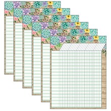 Teacher Created Resources Incentive Chart, 17 x 22, Rustic Bloom, Pack of 6 (TCR7972-6)