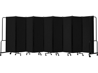 National Public Seating Robo Freestanding 9-Panel Room Divider, 72H x 210W, Black PET (RDB6-9PT10)