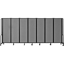 National Public Seating Robo Freestanding 7-Panel Room Divider, 72H x 164W, Gray PET (RDB6-7PT02)