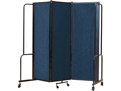 National Public Seating Robo Freestanding 3-Panel Room Divider, 72H x 72W, Blue PET (RDB6-3PT04)